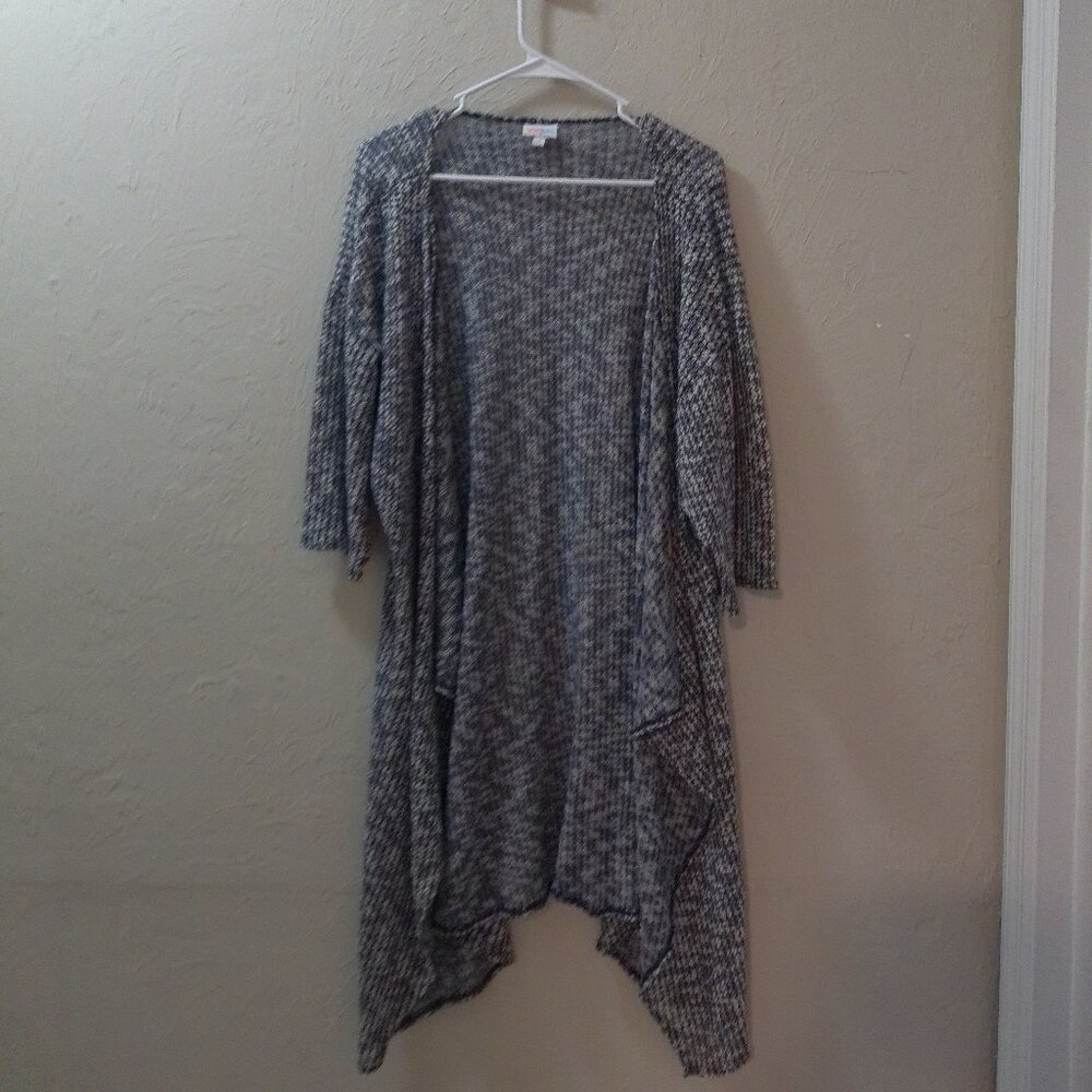 LuLaRoe Gray Marled Waterfall Cardigan Size Medium